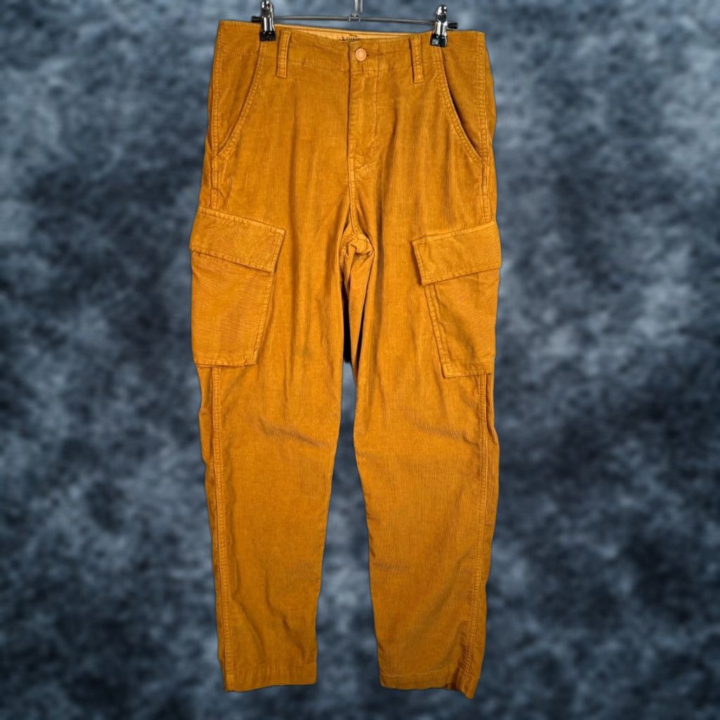 Levi's VINTAGE Levi's XX Mens 29x32 Cargo Tapered Corduroy Pants Mustard Brown Cargo Pants Mens 29 Brown 90s? Size US 29 - 1 Thumbnail