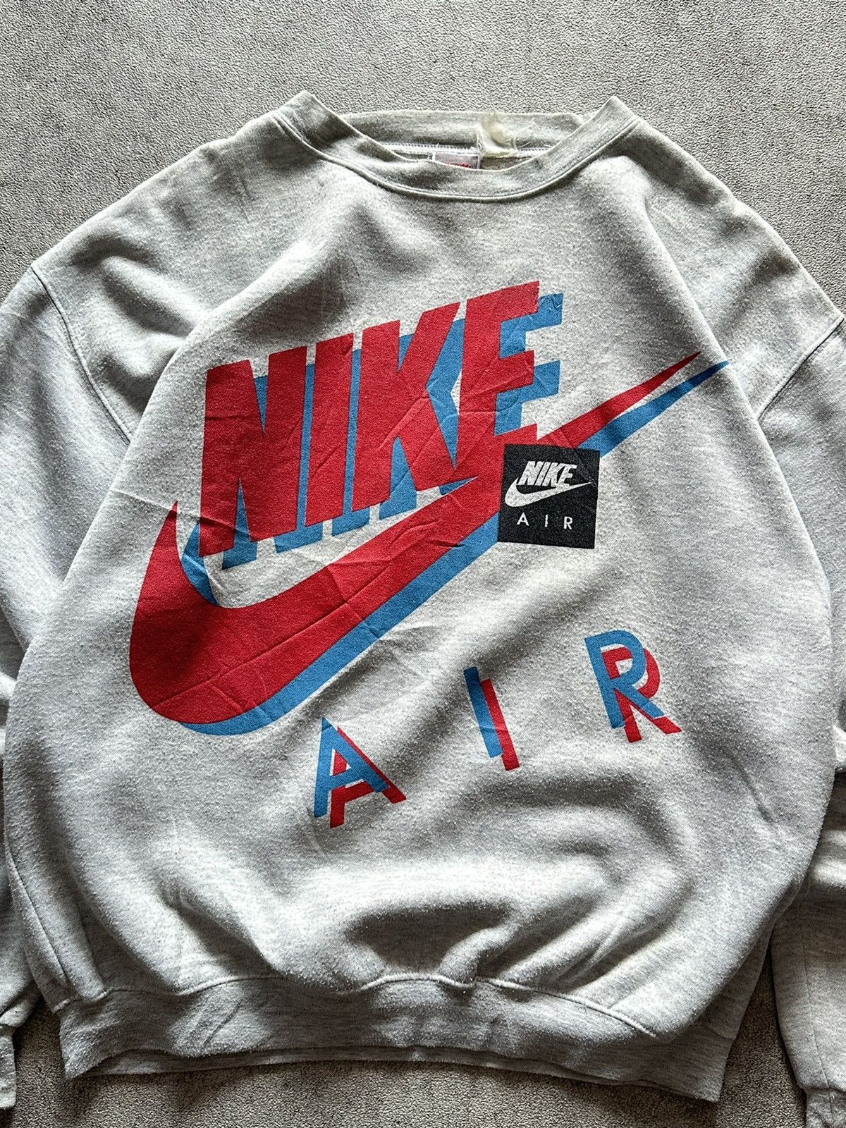 Nike 80s Vintage Nike Air Big Logo Sweatshirt Crewneck Size US L / EU 52-54 / 3 - 4 Thumbnail