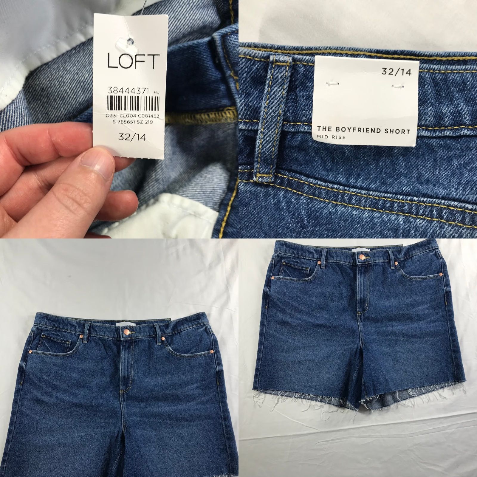 Loft LOFT The Boyfriend Short High Rise Blue Denim 14 Wash 5.5" Casual Summer Boho Fit Size 25" / US 0 / IT 36 - 8 Thumbnail
