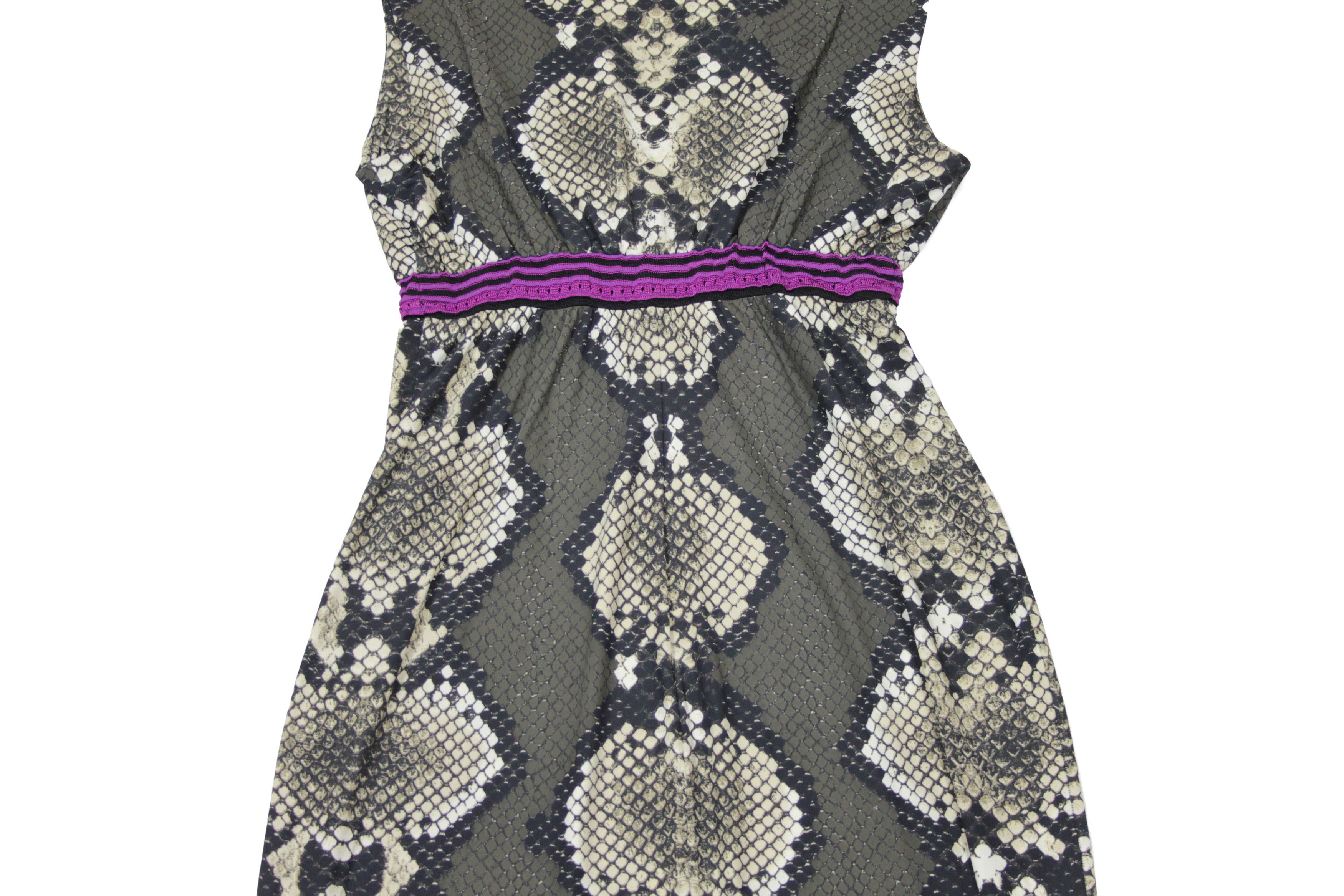 Roberto Cavalli 00S Snakeskin Print Stretch Dress Vintage Size S / US 4 / IT 40 - 7 Thumbnail