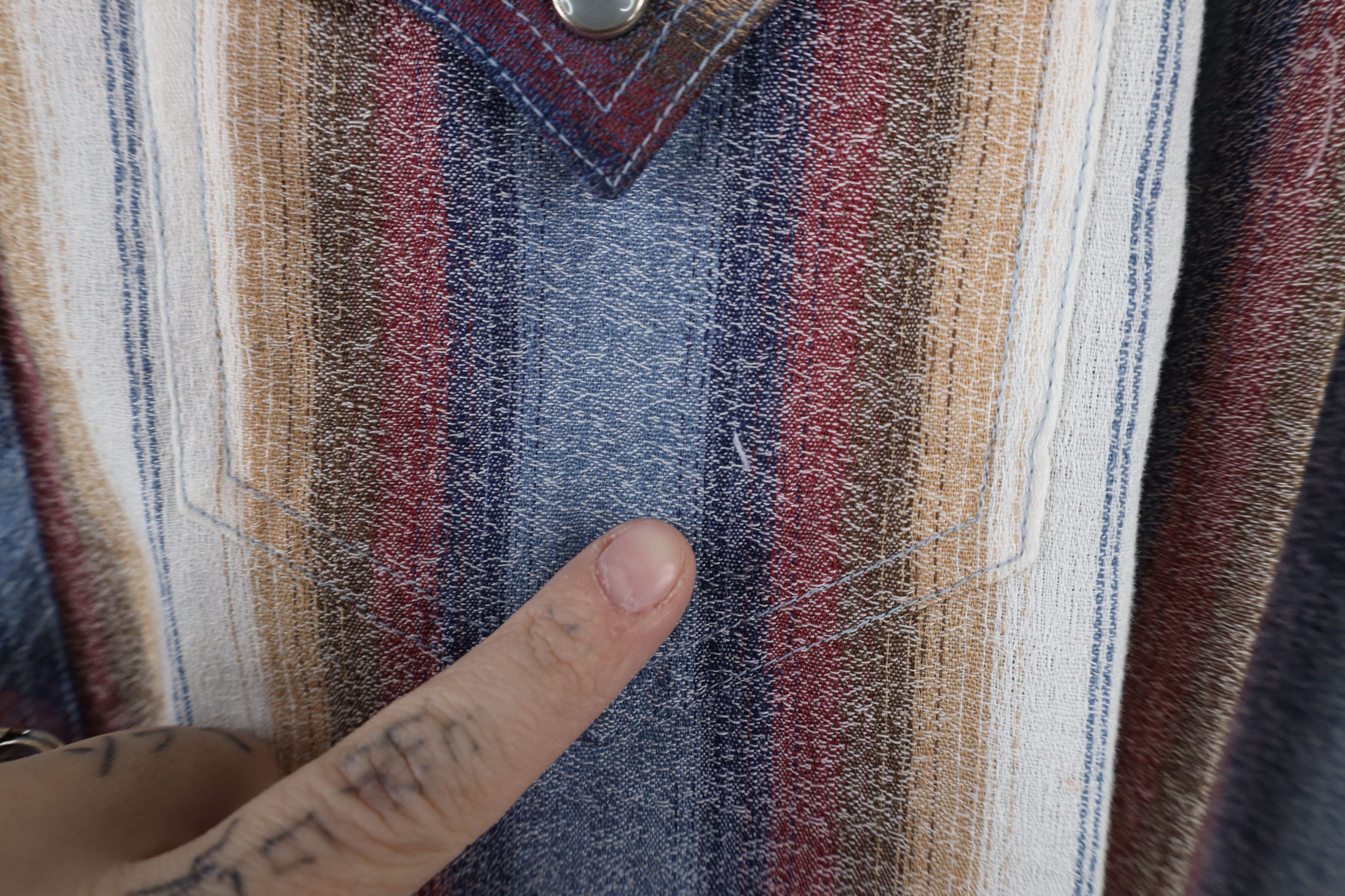 Vintage Vintage 70s Streetwear Striped Western Snap Button Shirt Size US L / EU 52-54 / 3 - 4 Thumbnail