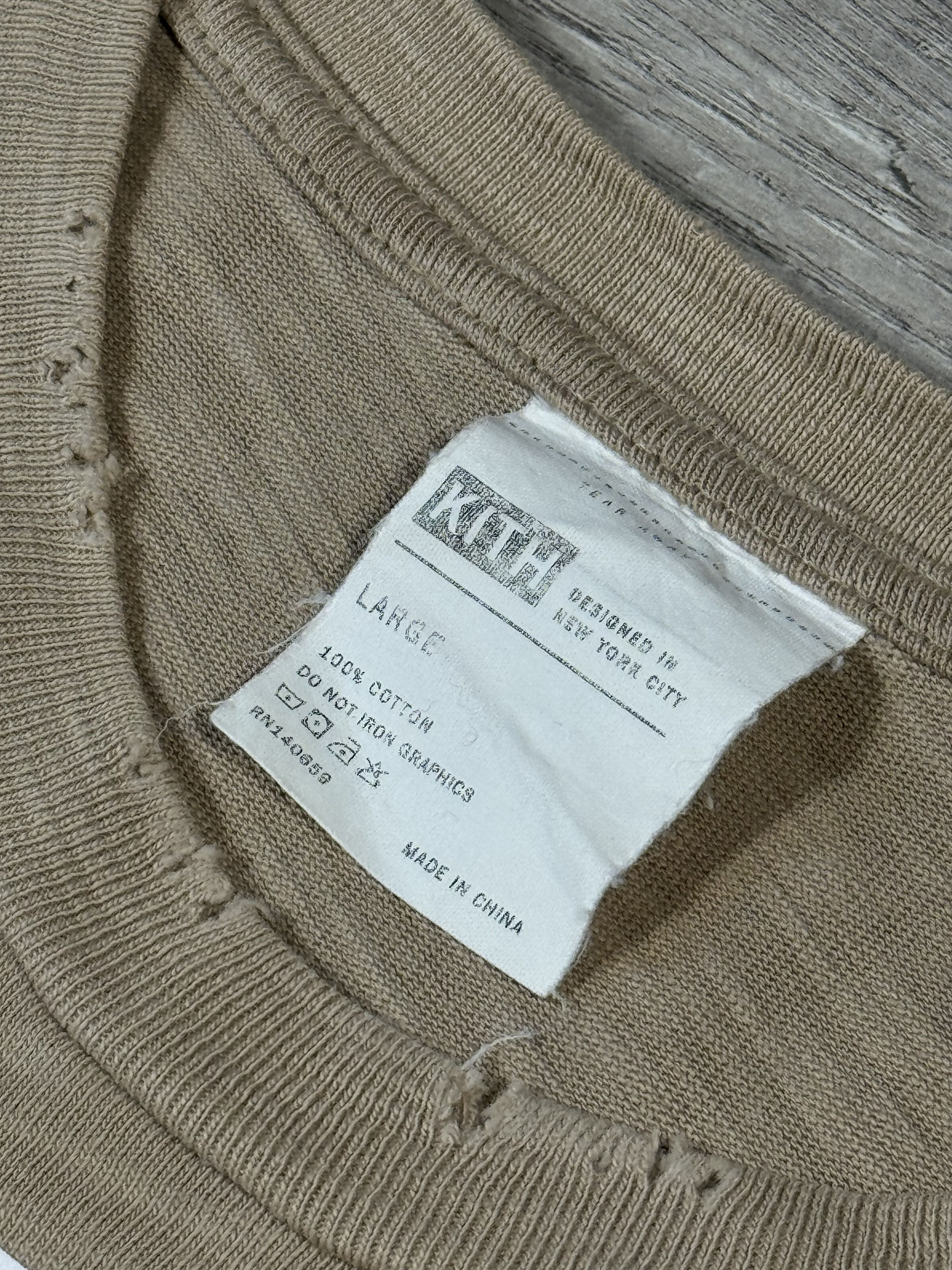 Kith Kith Distressed Cream Short Sleeve T Shirt Size US L / EU 52-54 / 3 - 4 Thumbnail