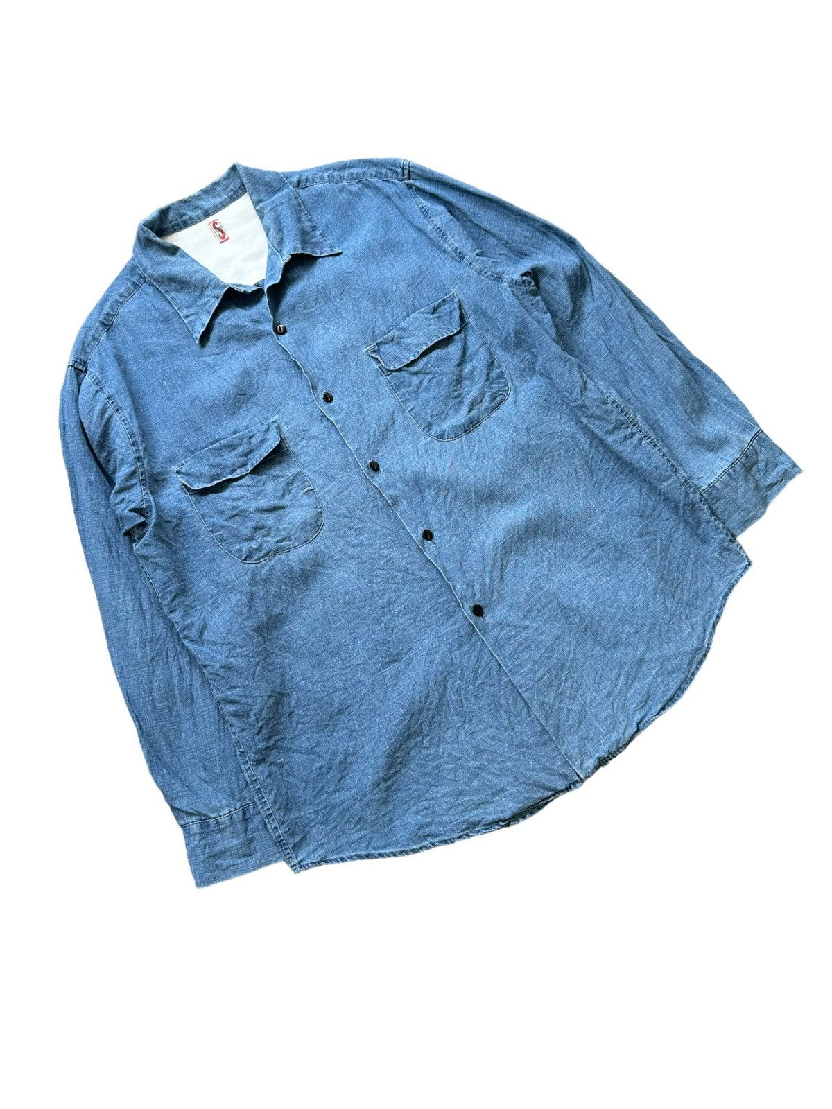 General Research 90's SYNAP Japan linen dyed shirt Size US L / EU 52-54 / 3 - 2 Thumbnail