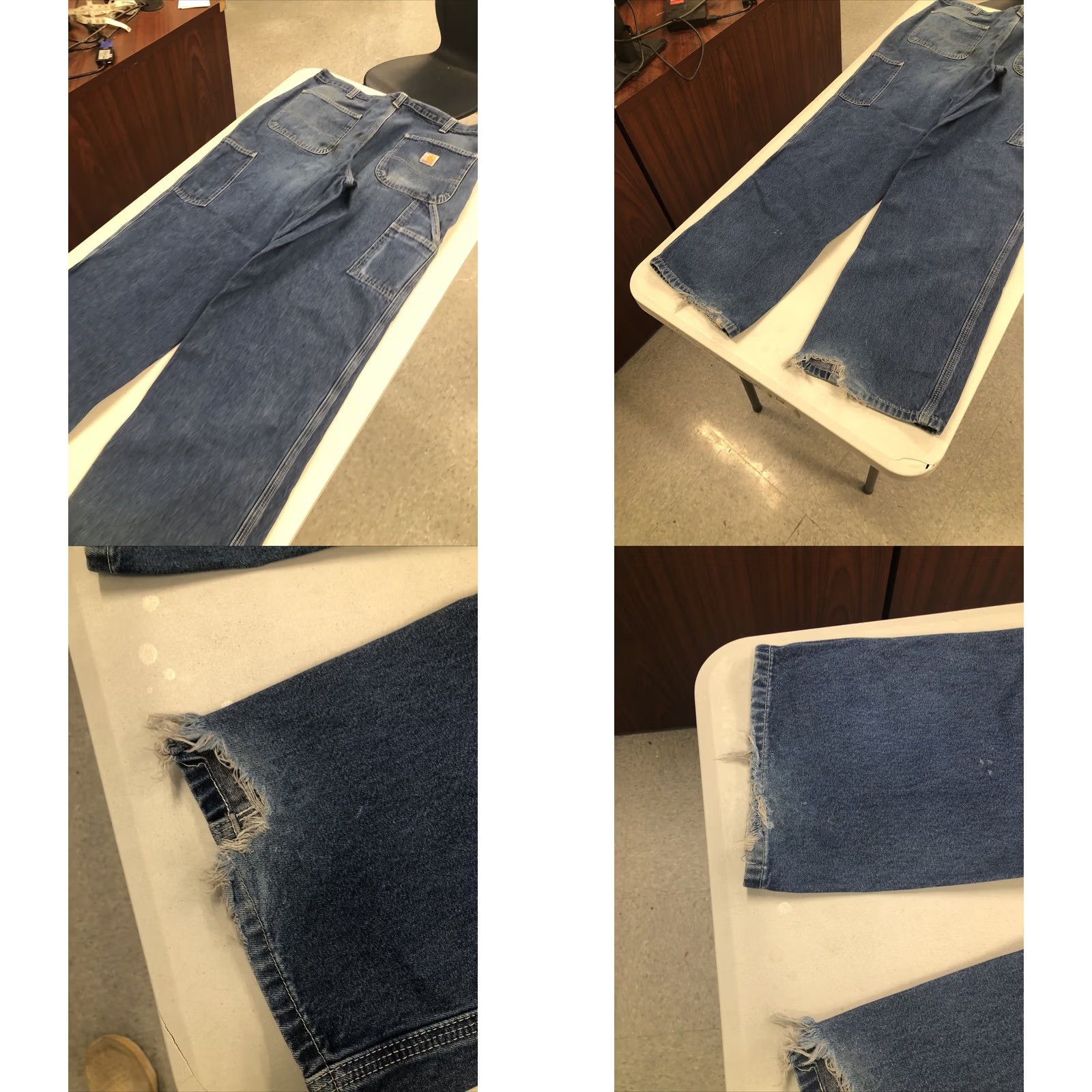 Carhartt Carhartt Jeans Mens 37x33.5 Blue Denim Carpenter Pants Dungaree Fit 382-83 Vintage No Size US 37 - 8 Thumbnail