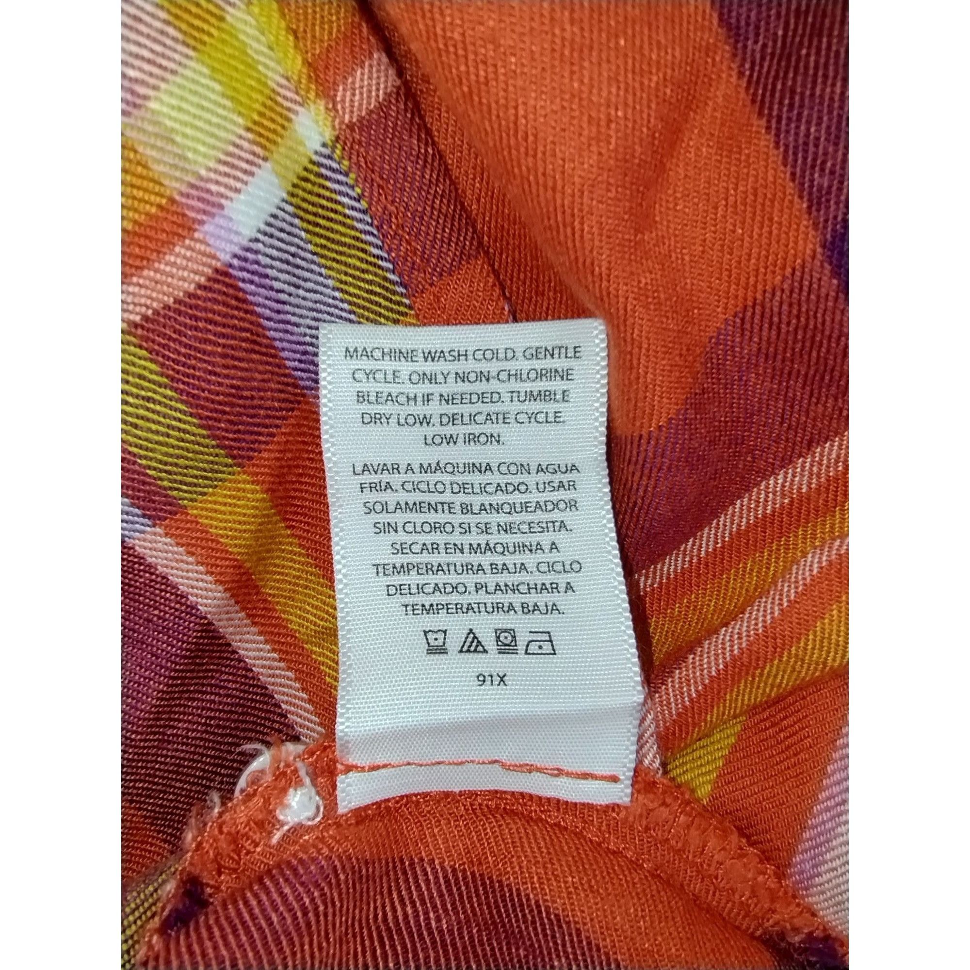 Other Time and Tru Womens XXL Orange and Yellow Plaid Ruffle Sleev Size XXL / US 16-18 / IT 52-54 - 5 Thumbnail