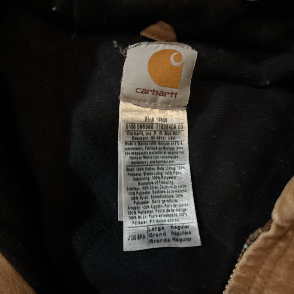 Carhartt Vintage Tan Carhartt Hooded Jacket Size L Size US L / EU 52-54 / 3 - 6 Thumbnail