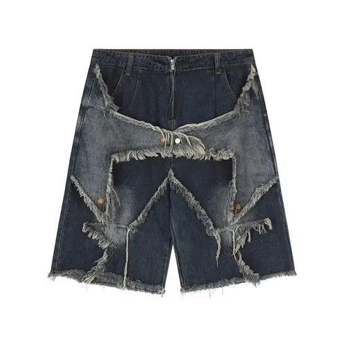 VIBE American Star Embroidery Jean Shorts Size US 32 / EU 48 - 1 Thumbnail