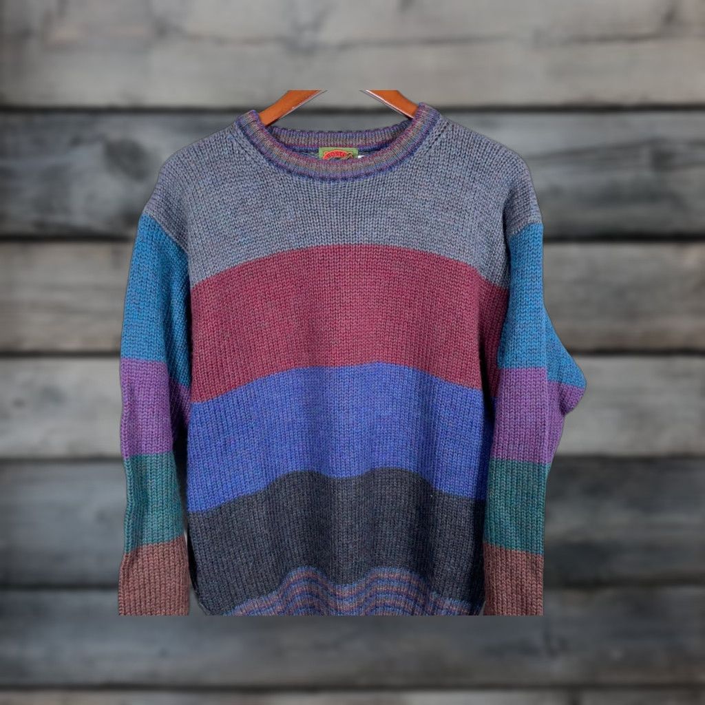 Vintage VINTAGE Boston Traders Wool Sweater Adult Large Men Casual 90s Retro Striped Pattern Size US L / EU 52-54 / 3 - 1 Thumbnail