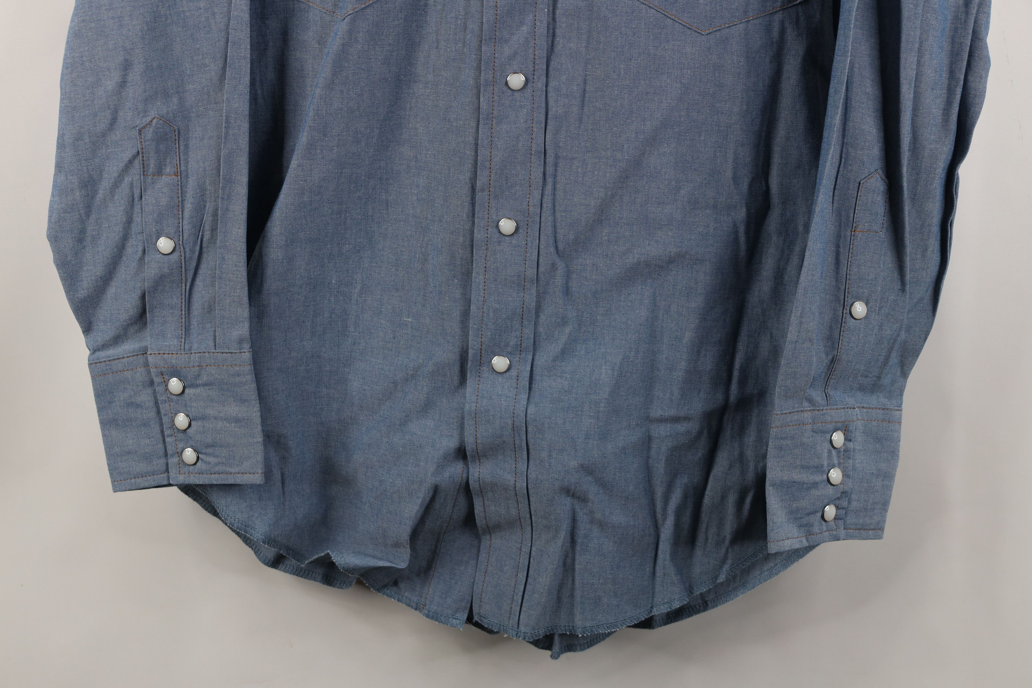 Wrangler Vintage 90s Wrangler Western Cowboy Rodeo Button Shirt Blue Size US M / EU 48-50 / 2 - 3 Thumbnail