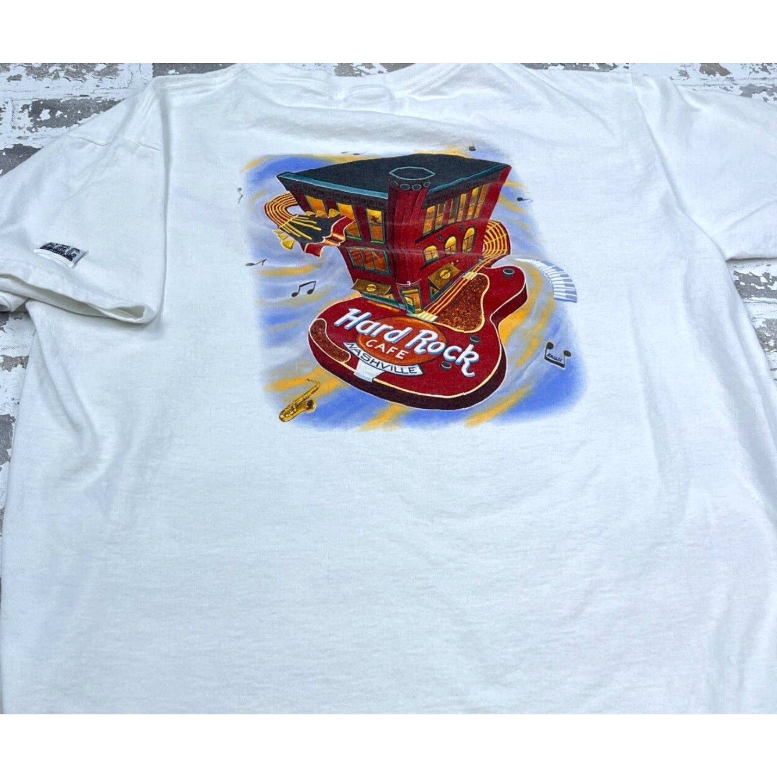 Hard Rock Cafe VINTAGE Hard Rock Cafe Shirt Men L White Graphic Print 90s Retro Logo T-Shirt Size US L / EU 52-54 / 3 - 5 Thumbnail