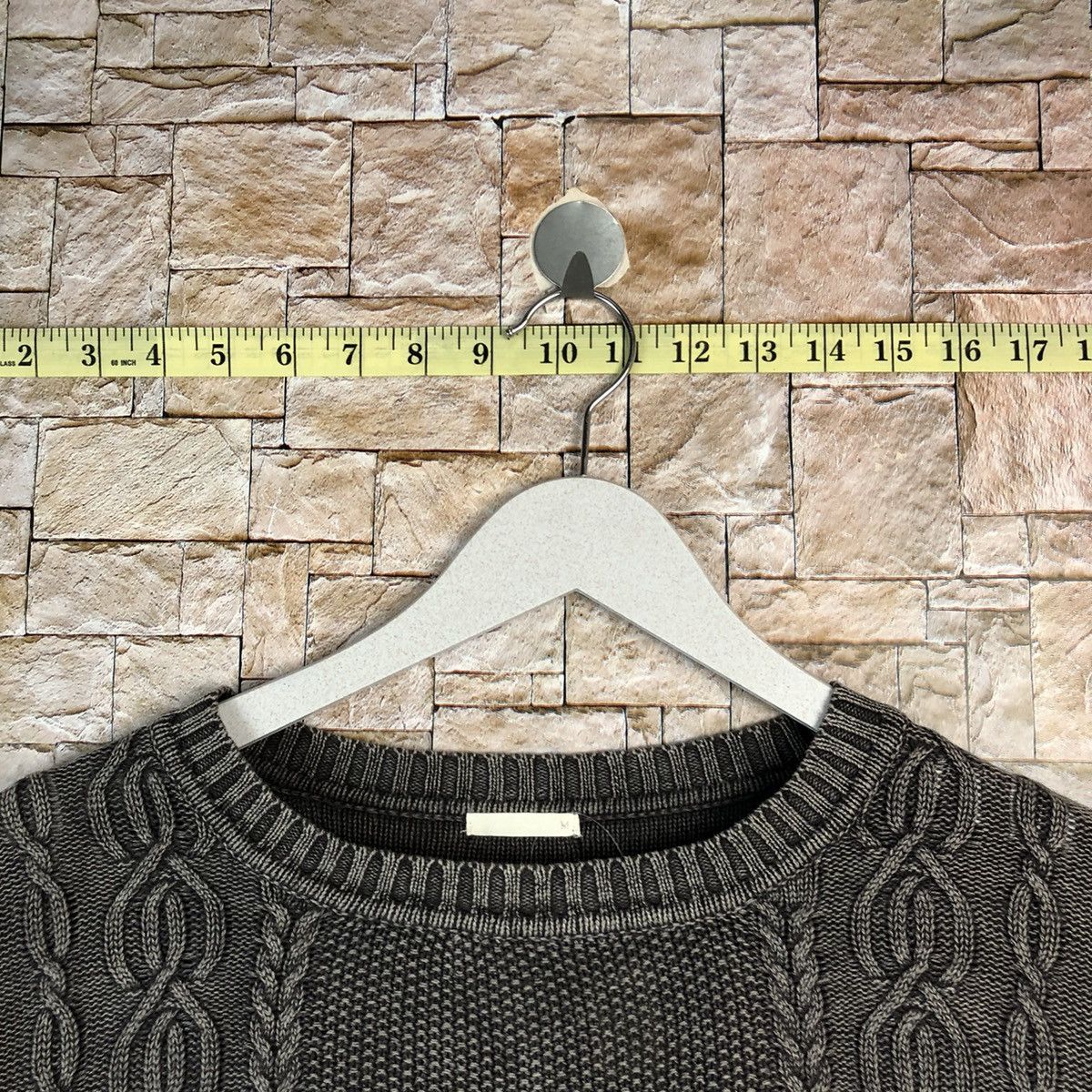 GU × Homespun Knitwear × Japanese Brand GU Grey faded cable Knitwear #A1110 Size US S / EU 44-46 / 1 - 4 Thumbnail