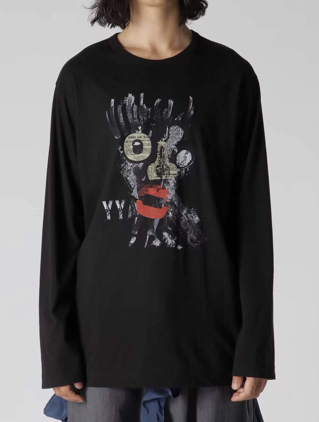 Yohji Yamamoto Yohji Yamamoto 24SS Newspaper Collage Long Sleeve T-shirt J4 Size US M / EU 48-50 / 2 - 6 Thumbnail
