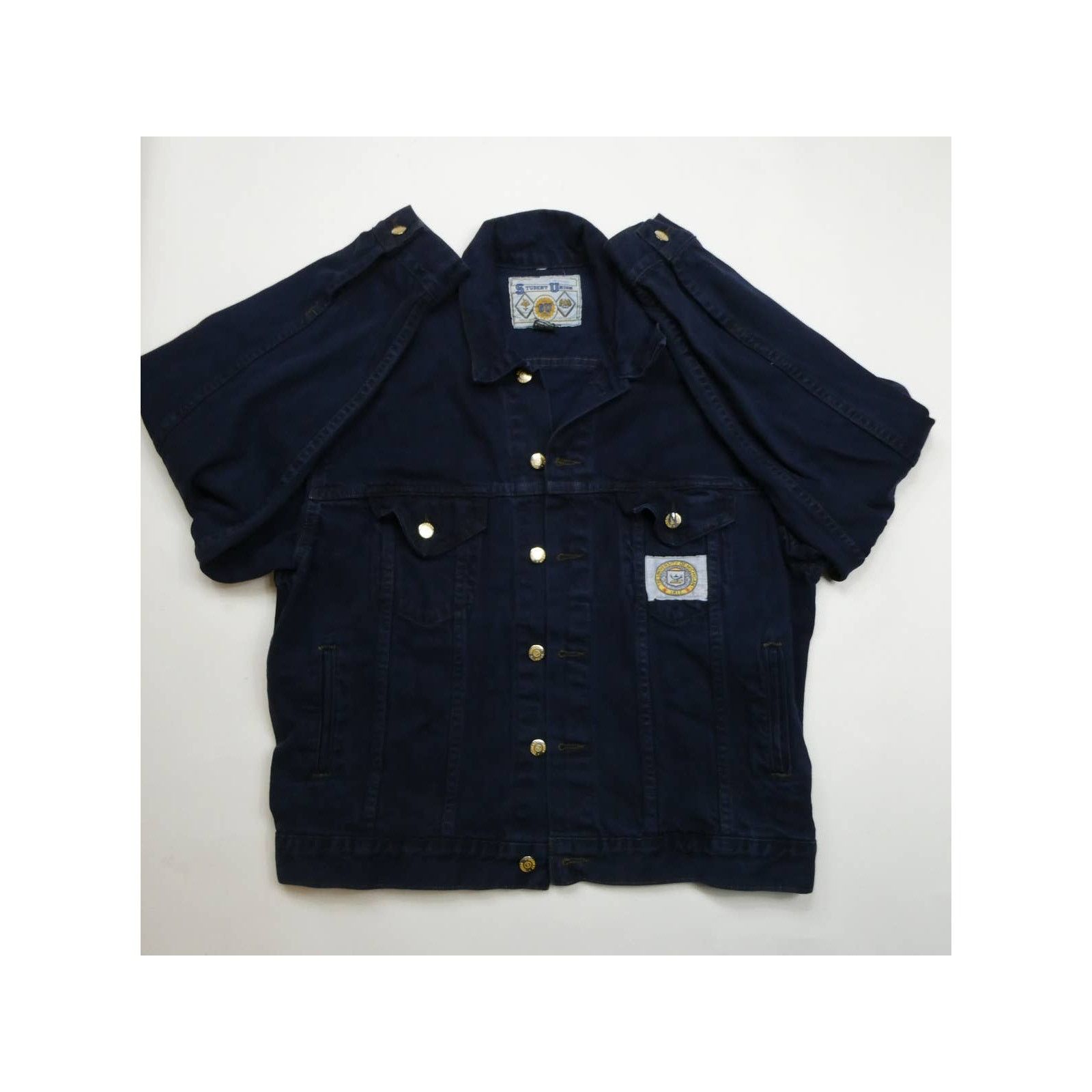 NCAA MICHIGAN denim jacket, Student Union, Medium, Made in USA Size US M / EU 48-50 / 2 - 1 Thumbnail