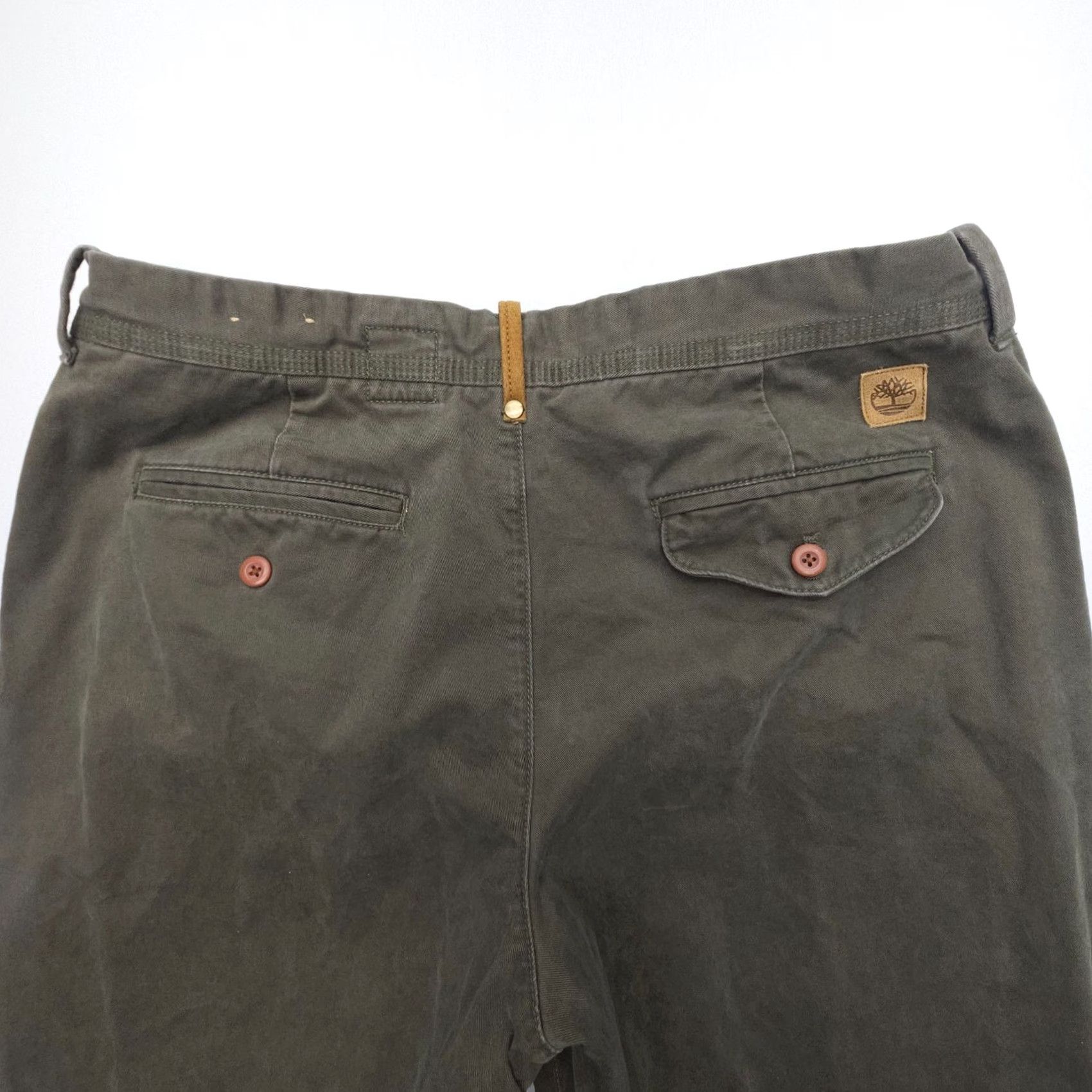 Timberland Timberland Pants Chino Mens 36x30 Green Heavy Cotton Twill Workwear Straight 5-Pocket Regular Front Flat Size US 36 / EU 52 - 3 Thumbnail