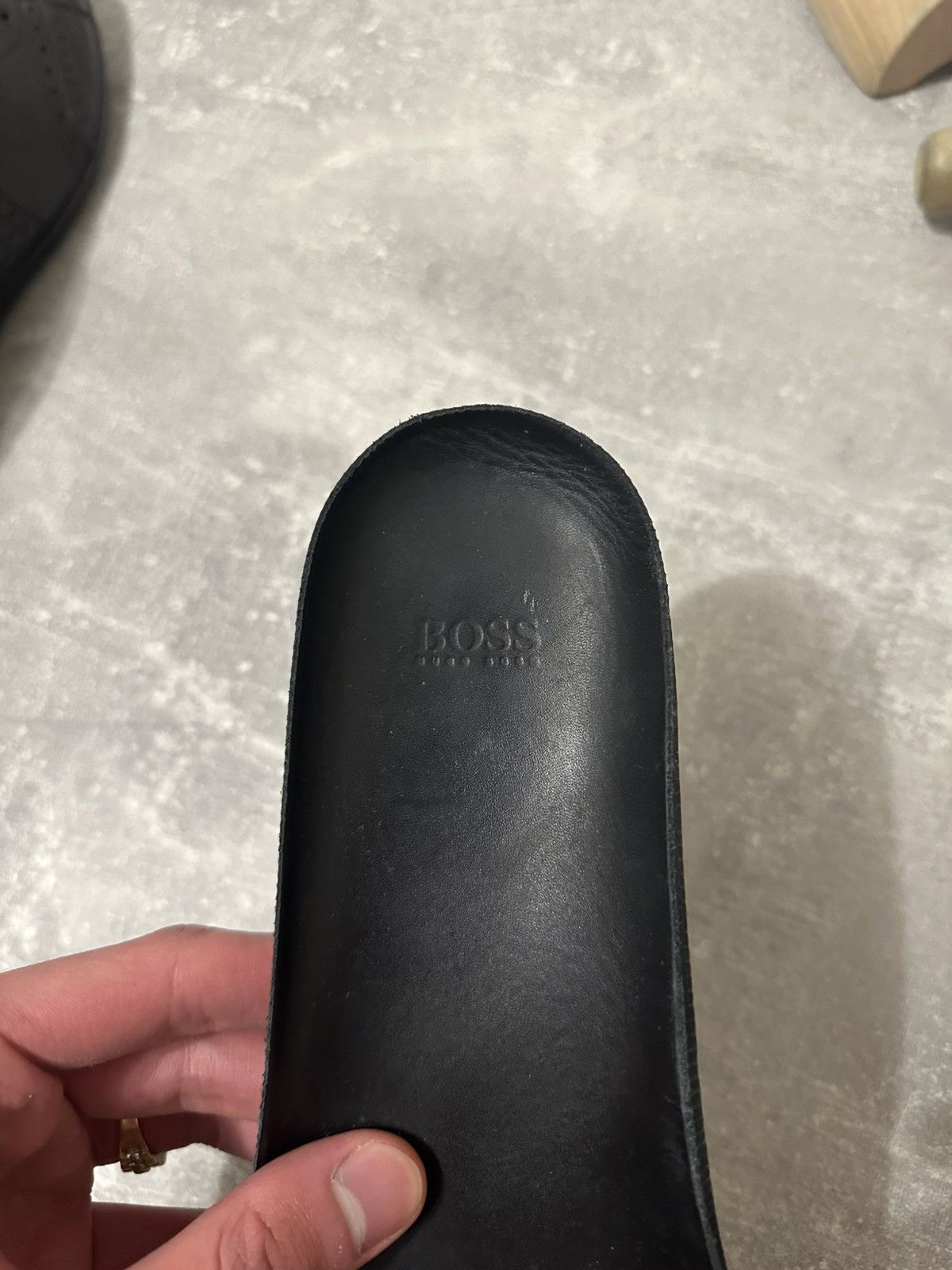 Hugo Boss Hugo Boss Leather Low-Top Sneakers Black Size US 8 / EU 41 - 5 Thumbnail