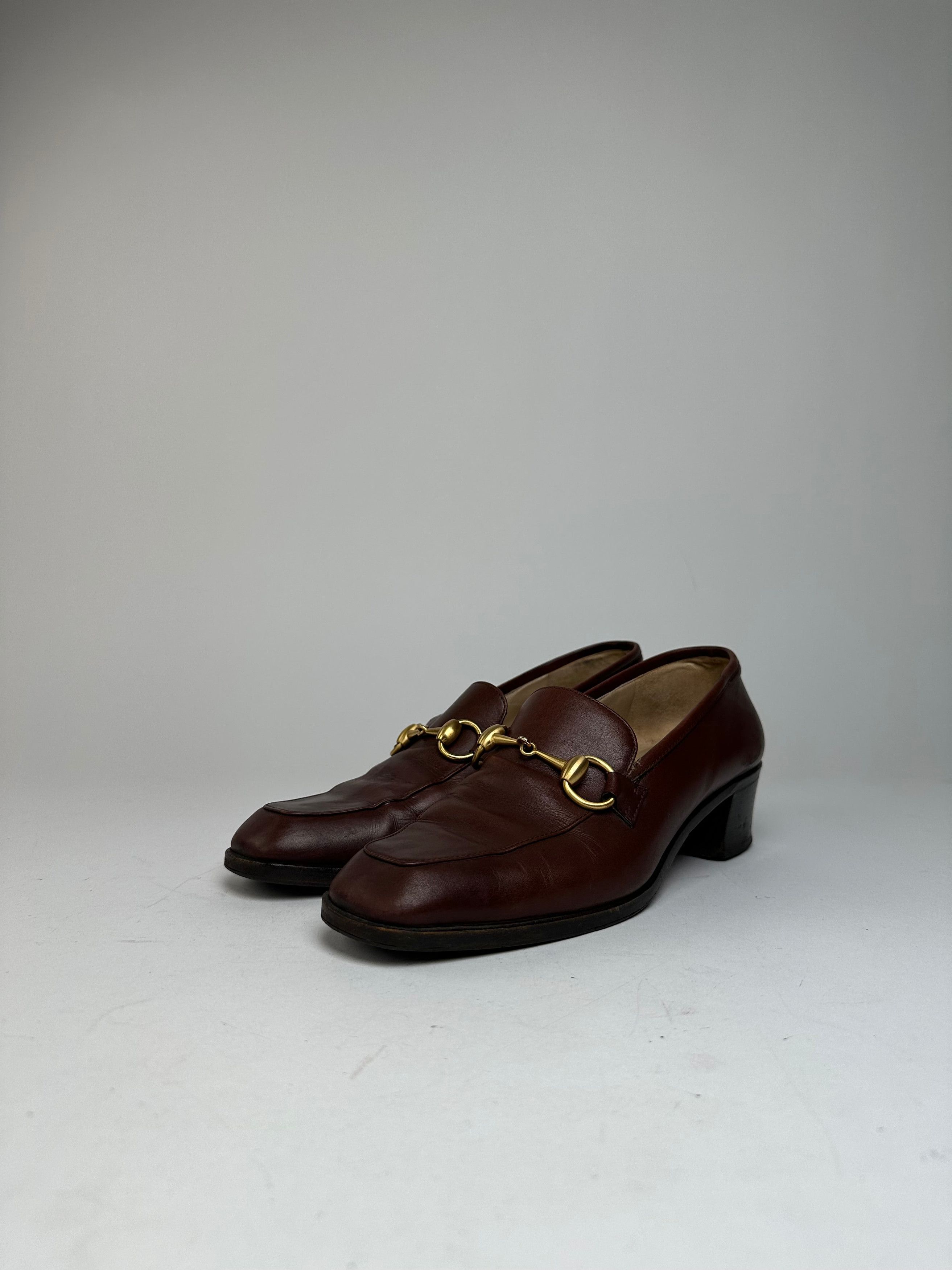 Gucci Vintage Heeled Horsebit Leather Boots Brown EU37 Size US 6 / IT 36 - 1 Thumbnail