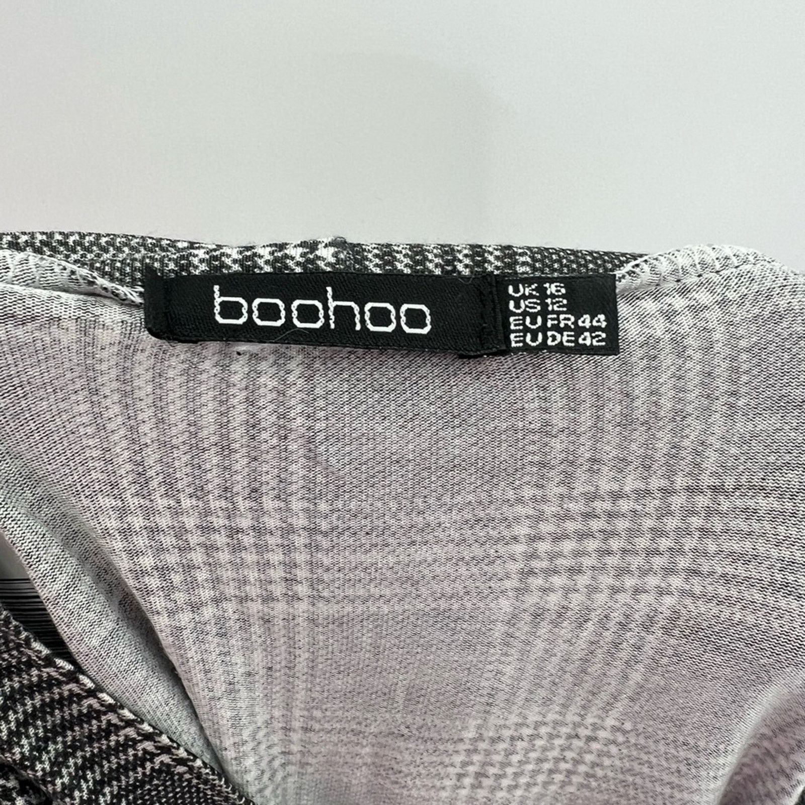 Boohoo Boohoo Grey/Black Checkered Dress Size 12 Size XL / US 12-14 / IT 48-50 - 6 Thumbnail