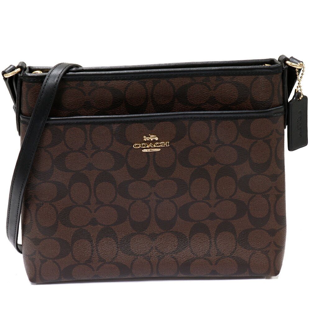 Coach Coach Coach Signature Crossbody Bag Dark Brown F29210 Canvas Crossbody Bag F29210 in Pristine Condition Size ONE SIZE - 1 Thumbnail