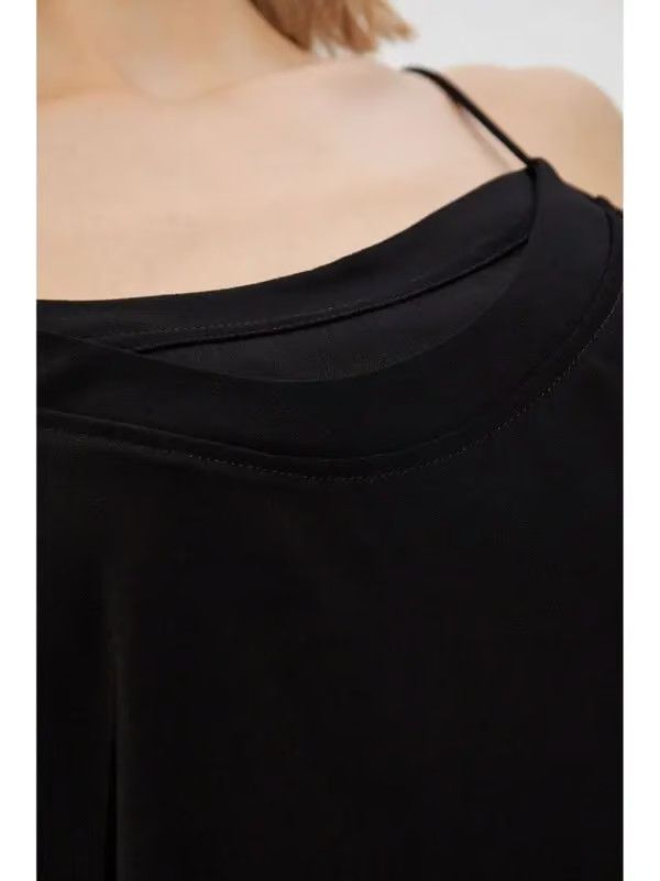 Balmain o1s1wg111225 Layered Top in Black Size L / US 10 / IT 46 - 4 Thumbnail