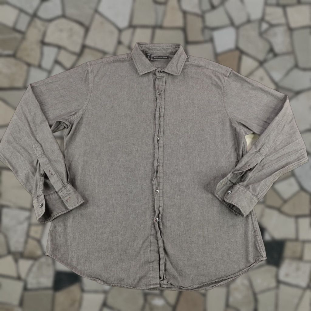 Ralph Lauren VINTAGE Ralph Lauren Black Label Gray Chambray Shirt Mens XL Long Sleeve Button-Up Size US XL / EU 56 / 4 - 1 Thumbnail