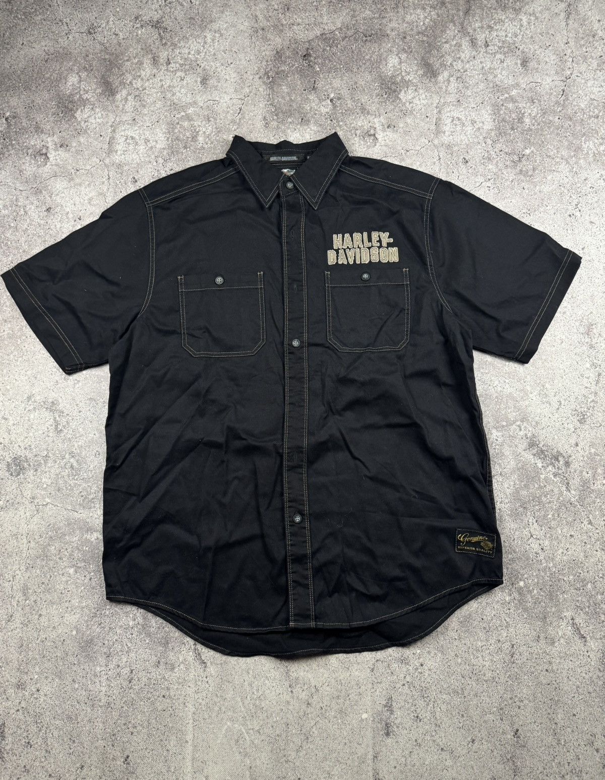 Harley Davidson Rare Vintage Shirt Harley Davidson racing black Eagle pocket Size US L / EU 52-54 / 3 - 1 Thumbnail
