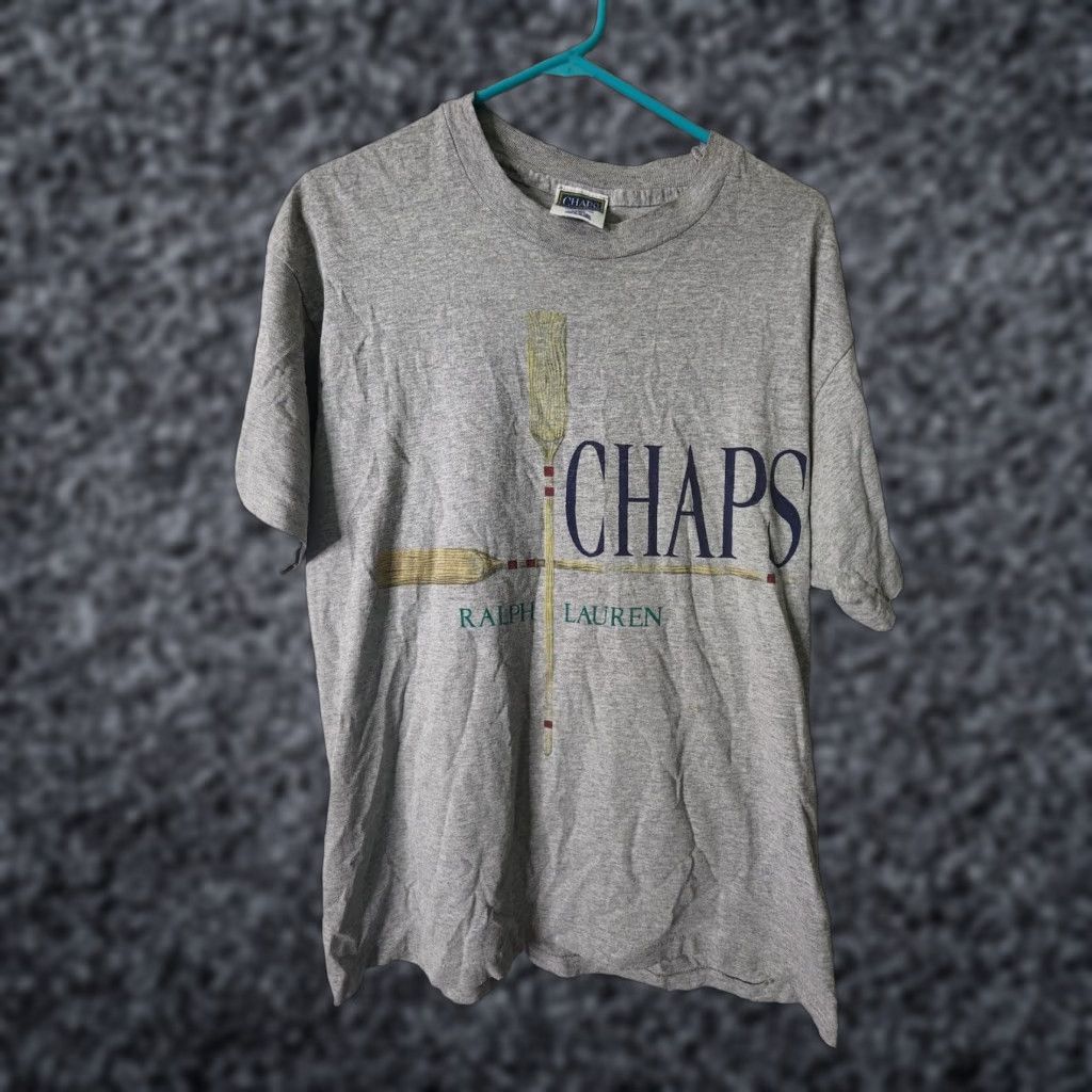 Ralph Lauren VINTAGE Ralph Lauren USA Oars Spell Out Logo T Shirt Mens L Chaps Distressed Crew Neck Short Sleeve 90s Polo Ralph Lauren Graphic Print Size US L / EU 52-54 / 3 - 1 Thumbnail