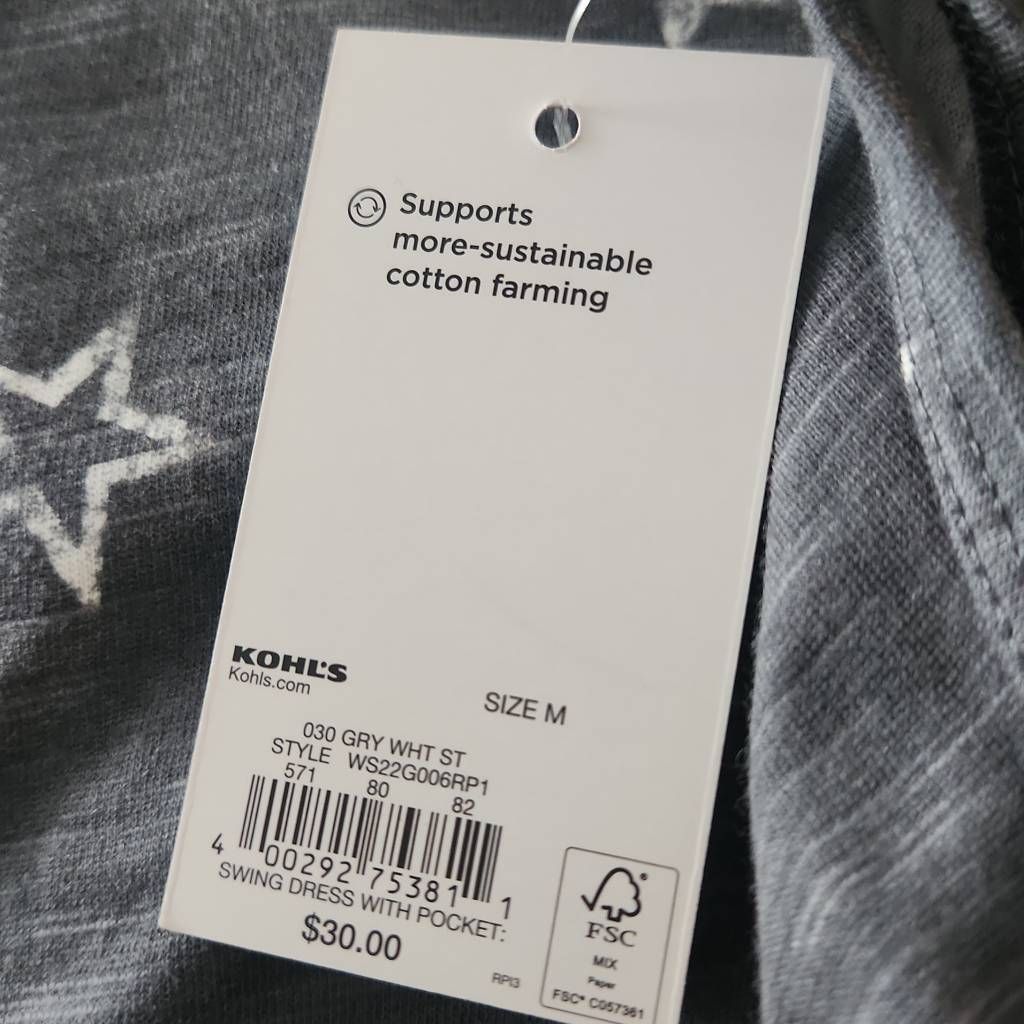 Sonoma Sonoma Women's Size Medium Gray White Star Print Tank Swing Size M / US 6-8 / IT 42-44 - 5 Thumbnail