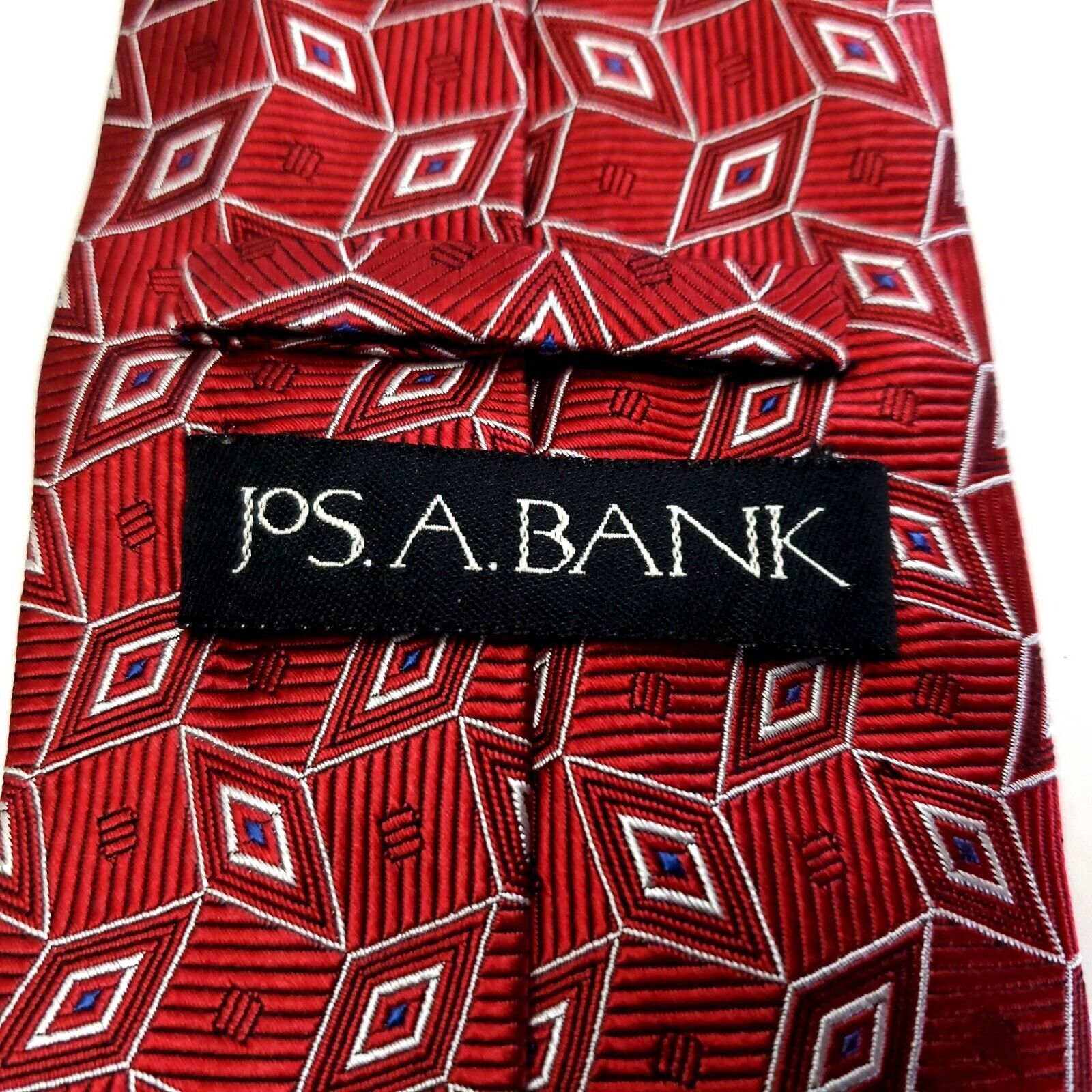 Jos. A. Bank Jos A Bank Red Woven Geometric Silk Tie Size ONE SIZE - 3 Thumbnail