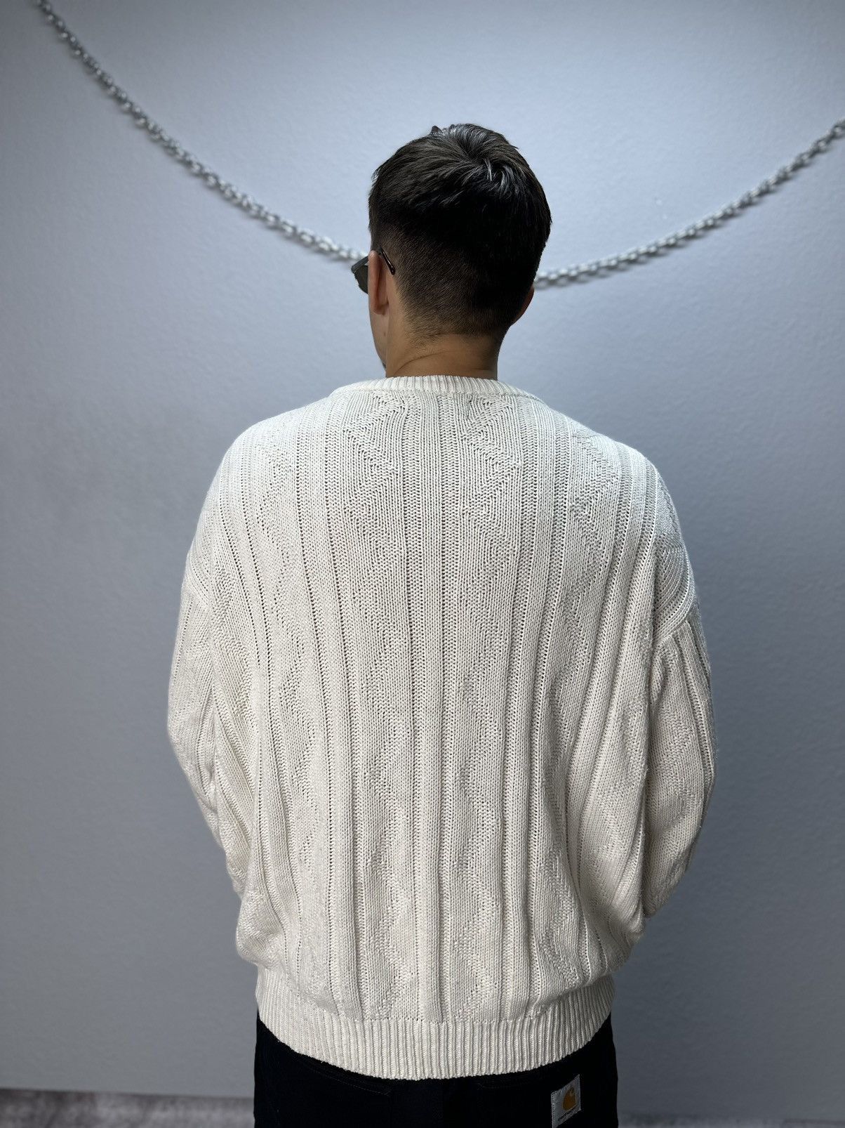 Christian Dior Monsieur × Vintage Vintage sweater Christian Dior knit stripped distressed fade Size US L / EU 52-54 / 3 - 15 Thumbnail