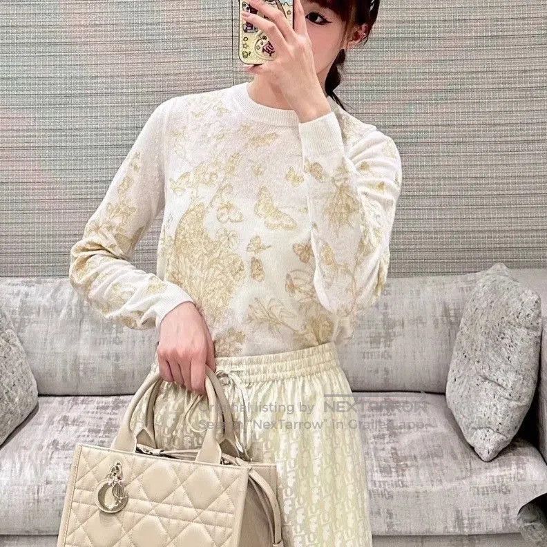 Dior Dior Embroidered Butterfly Round Neck Sweater. Size XS / US 0-2 / IT 36-38 - 7 Thumbnail
