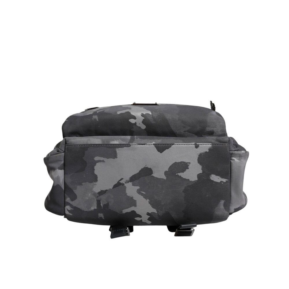 Dolce & Gabbana Dolce & Gabbana Gray Cotton Camouflage Logo Plaque Backpack Size ONE SIZE - 6 Thumbnail
