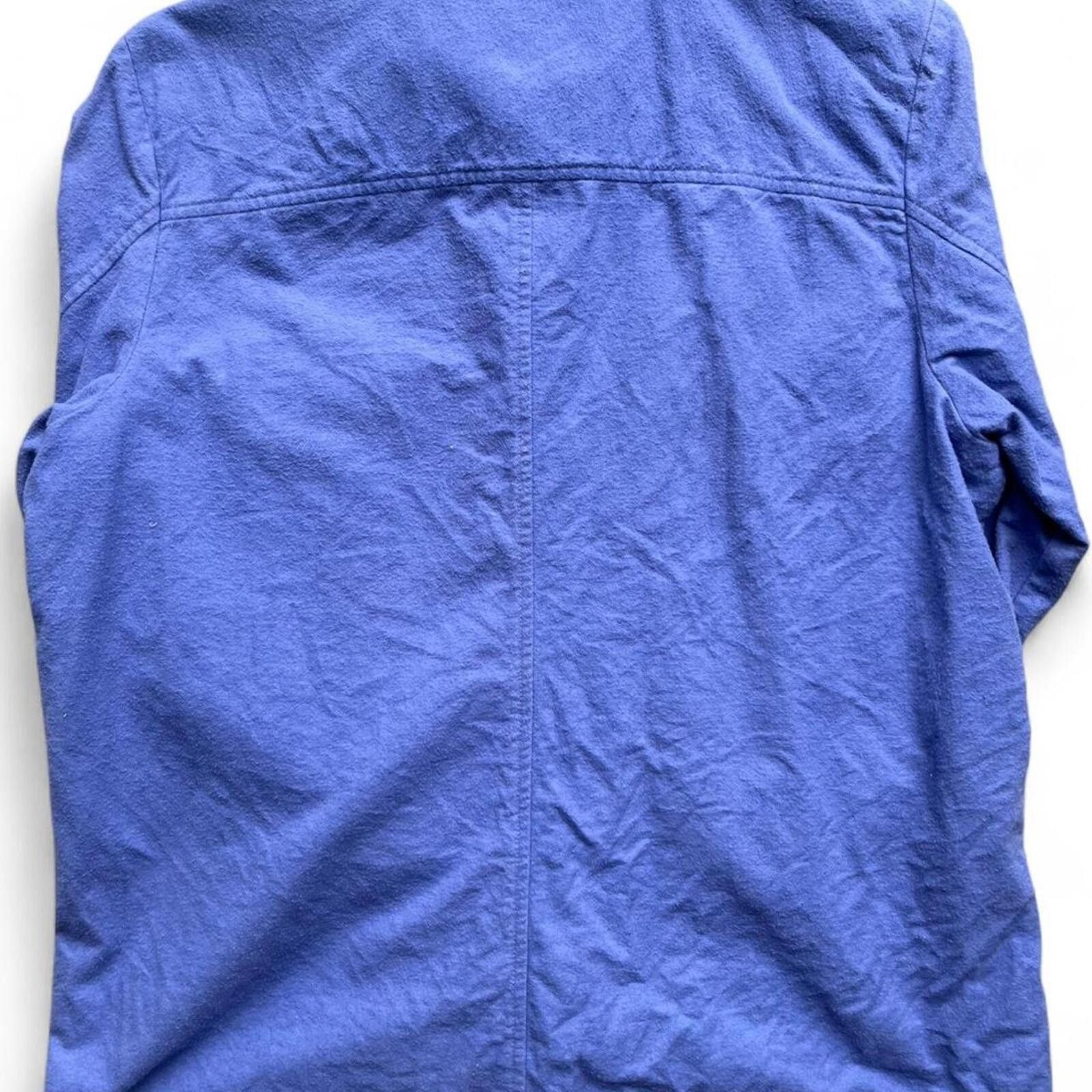 L.L. Bean 1990's L.L. Bean Women's M Blue Button Down Cotton Jacket Size L / US 10 / IT 46 - 2 Thumbnail