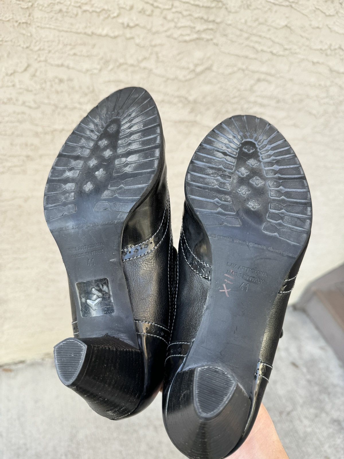 Other BLACK ARNOLD CHURGIN HIGH HEEL LEATHER LOAFERS Size US 8.5 / IT 38.5 - 5 Thumbnail
