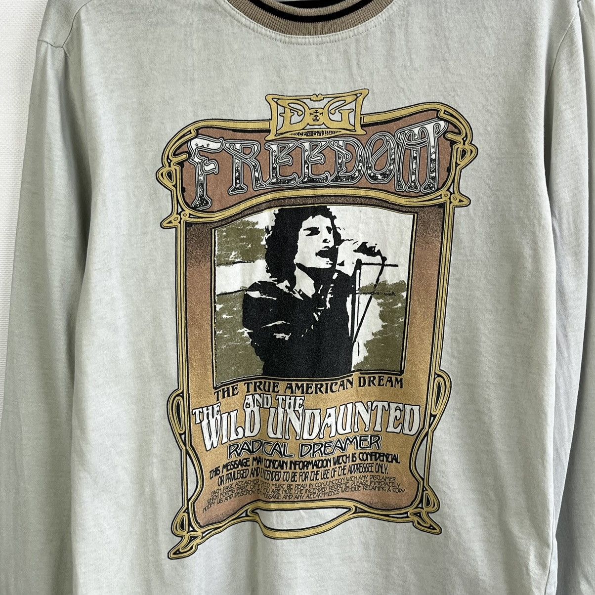 Dolce & Gabbana × Vintage 90s Dolce & Gabbana "Freedom" Long Sleeve Top Dg Size S / US 4 / IT 40 - 3 Thumbnail
