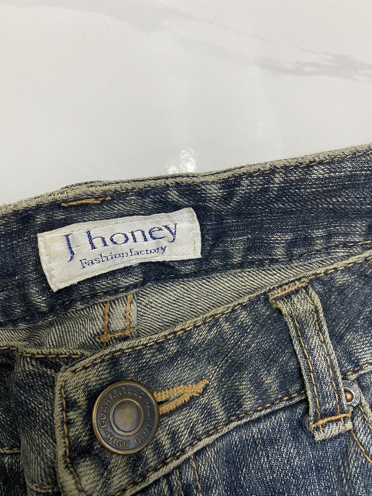 If Six Was Nine FLARED🔥J-HONEY DISTRESSED FLARE DENIM JEANS Size US 27 - 7 Thumbnail