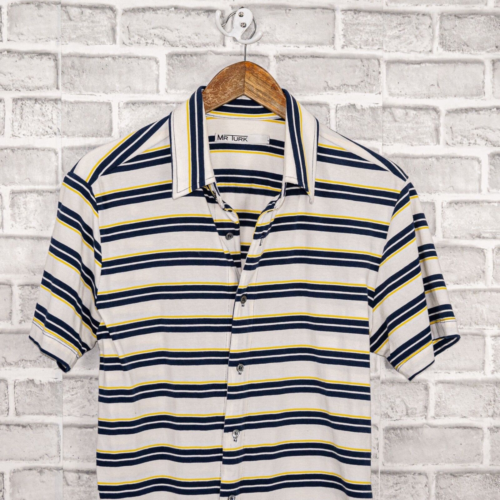 Mr Turk MR TURK Men's Short Sleeve Button up shirt Jersey Striped Size US M / EU 48-50 / 2 - 2 Thumbnail