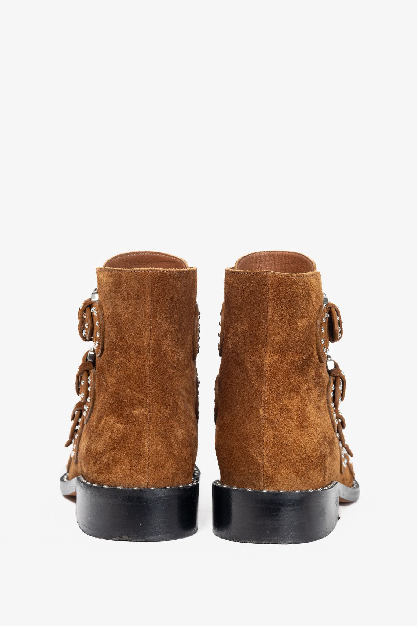 Givenchy Givenchy Elegant Prue Brown Suede Studded Buckle Ankle Boots Size US 6 / IT 36 - 3 Thumbnail