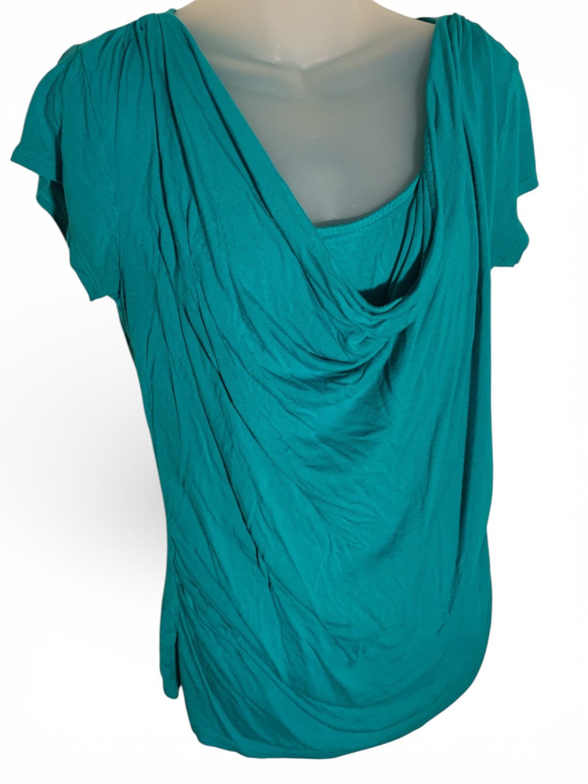 Apt. 9 Teal Short Sleeved Blouse (item#10137) Size L / US 10 / IT 46 - 1 Thumbnail