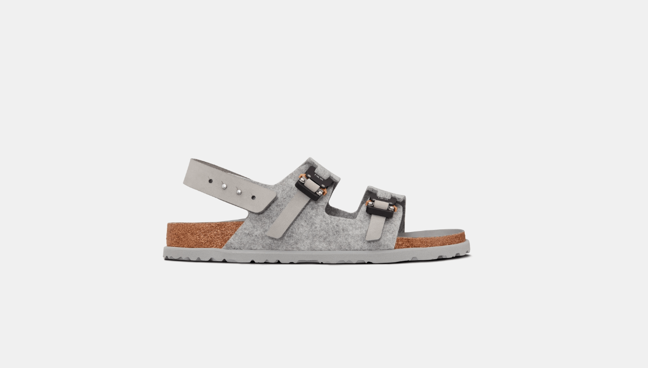 image of Birkenstock x Dior O1W1Db10224 Milano Sandal Felt In Gray in Grey, Men's (Size 9)