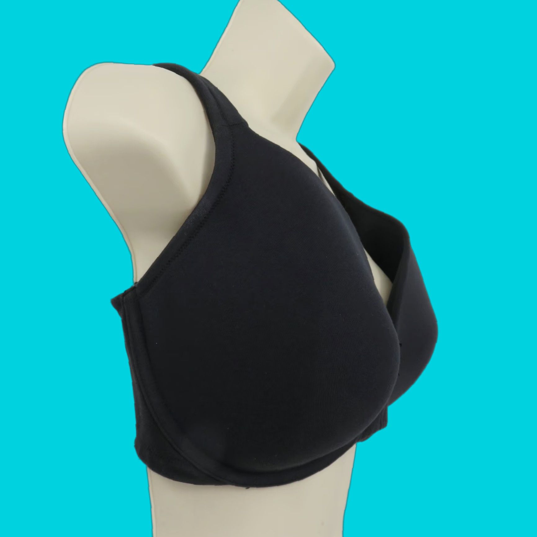 Vintage Cacique Bra 38F Black Lightly Lined Full Coverage Underwire Women Size ONE SIZE - 1 Thumbnail