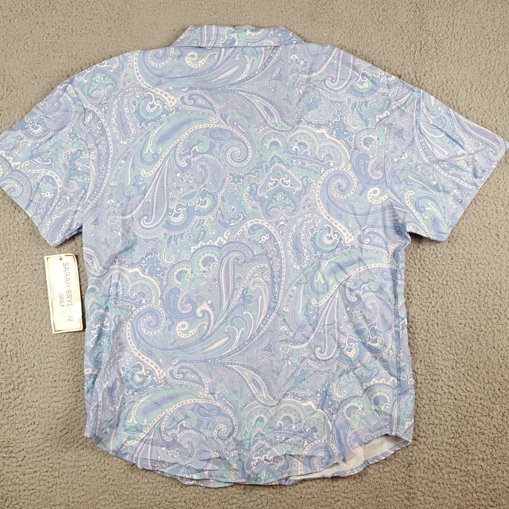 Vintage VINTAGE Sarah Bryson Polo Shirt Women's M Breathable Collared Paisley Blue 90s Preppy Retro Golf Polo Shirt Size M / US 6-8 / IT 42-44 - 7 Thumbnail