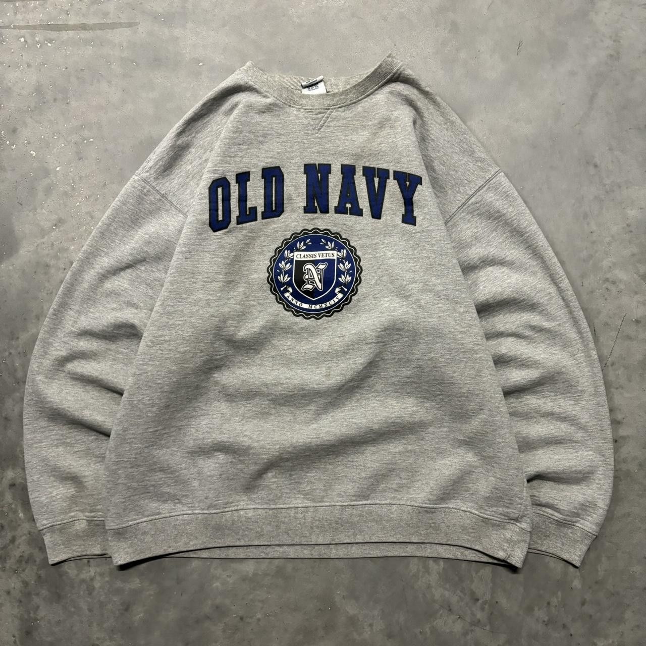 Old Navy × Vintage Crazy Vintage Y2K/2000s Grey Old Navy Spellout Essential Crewenck! Size US XL / EU 56 / 4 - 1 Thumbnail