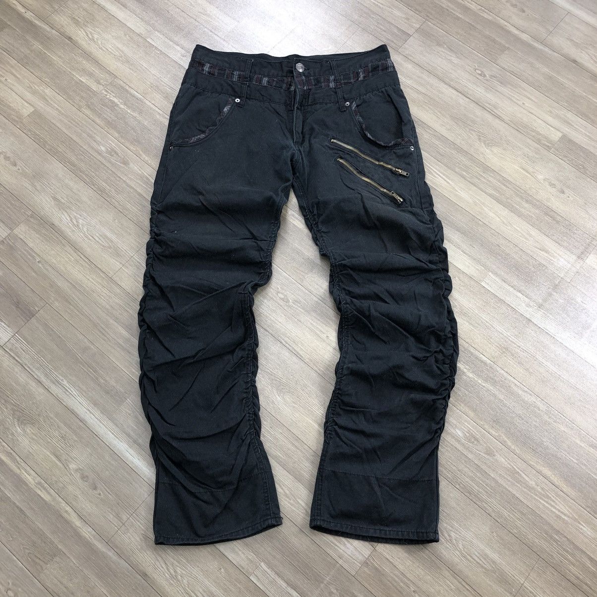 If Six Was Nine × Japanese Brand × Le Grande Bleu (L.G.B.) 🇯🇵 Japanese Double Waist Multi Zip Goa Gothic Style Pants Size US 35 - 1 Thumbnail