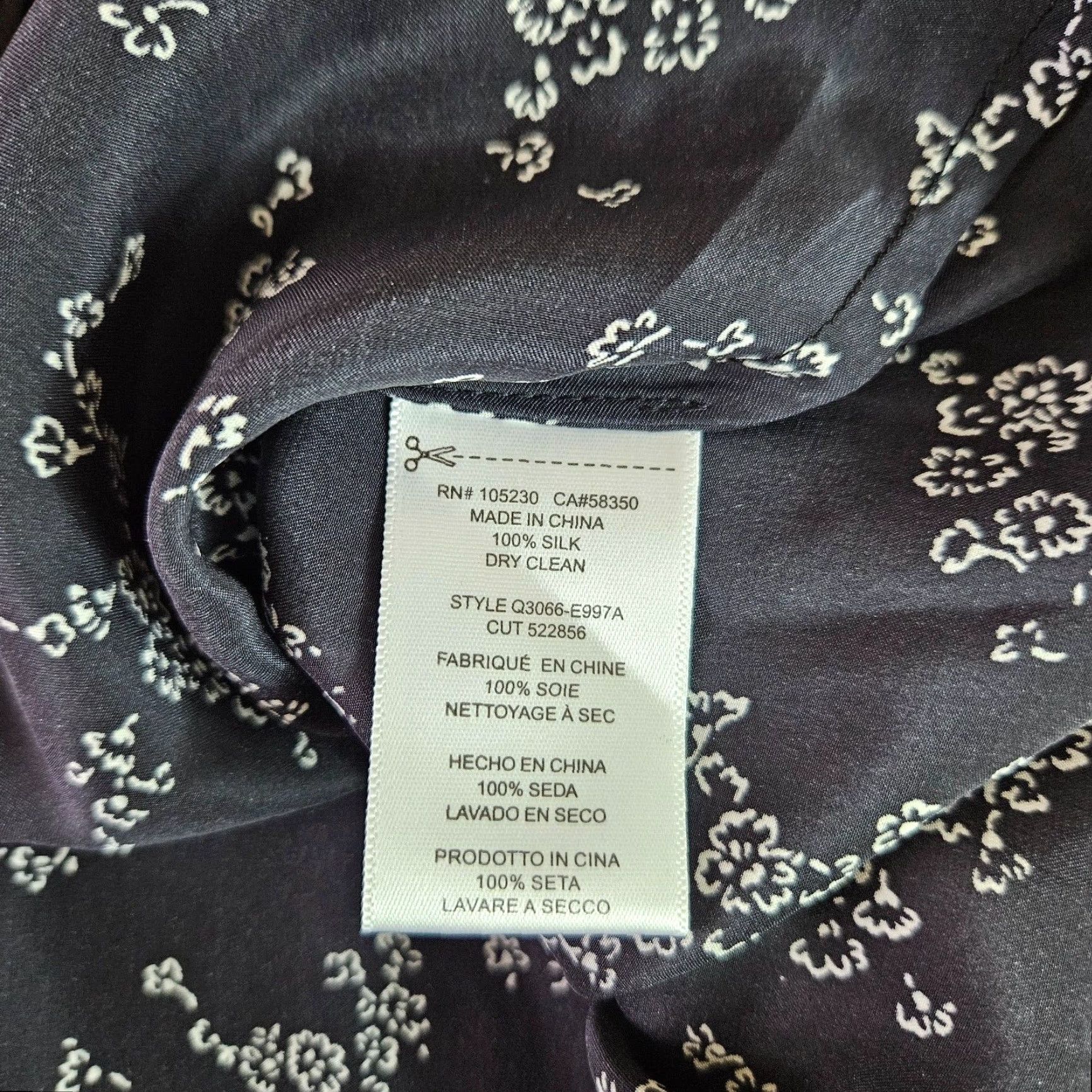 Equipment Equipment Femme Natalie Tie Neck Silk Dress Sz Large Black Floral Dress Womens Size L / US 10 / IT 46 - 5 Thumbnail