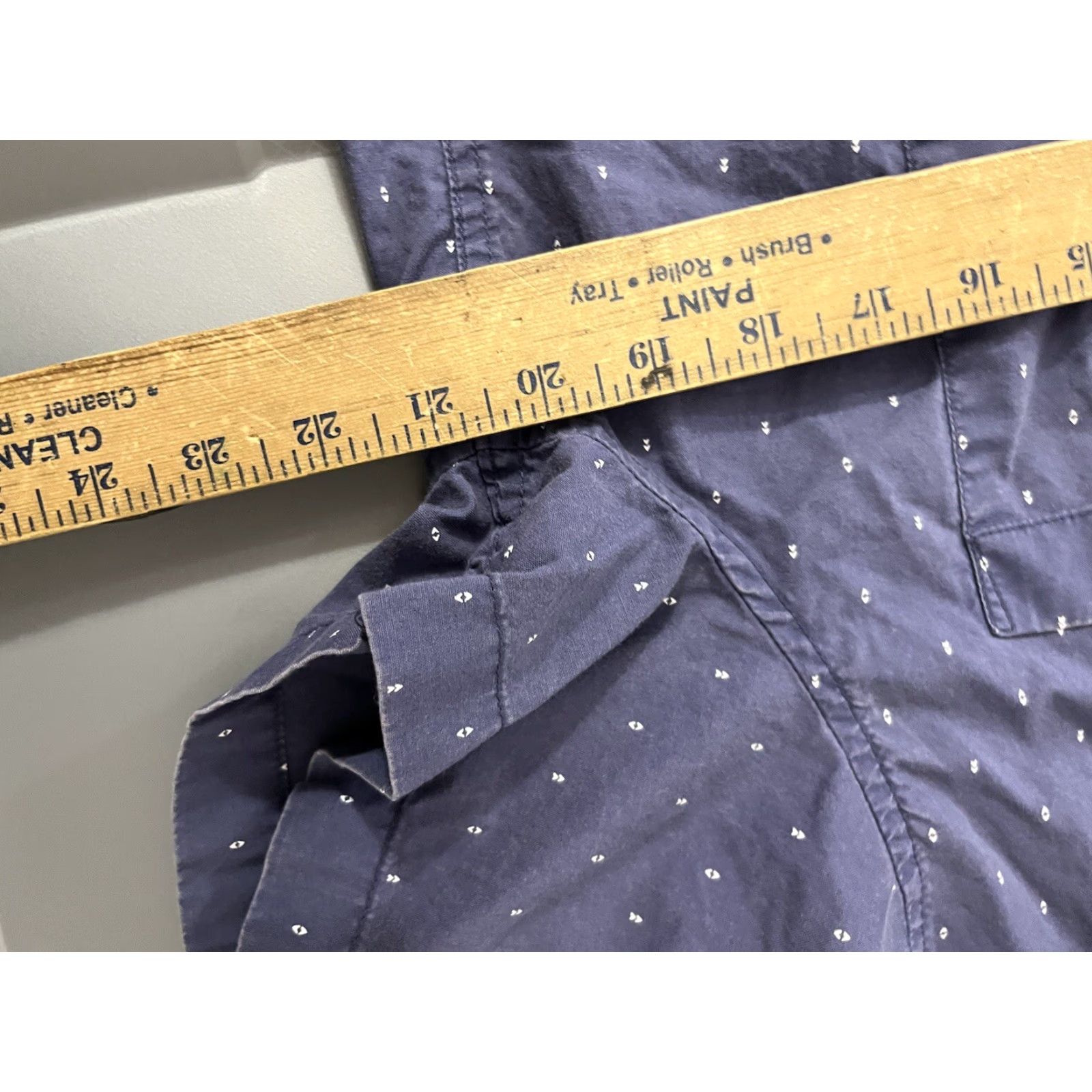 American Eagle Outfitters American Eagle Outfitters Shirt Men L Blue Button-Up Short Sleeve Pocket Graphic Print Cotton Blend Casual Mens Size US L / EU 52-54 / 3 - 5 Thumbnail