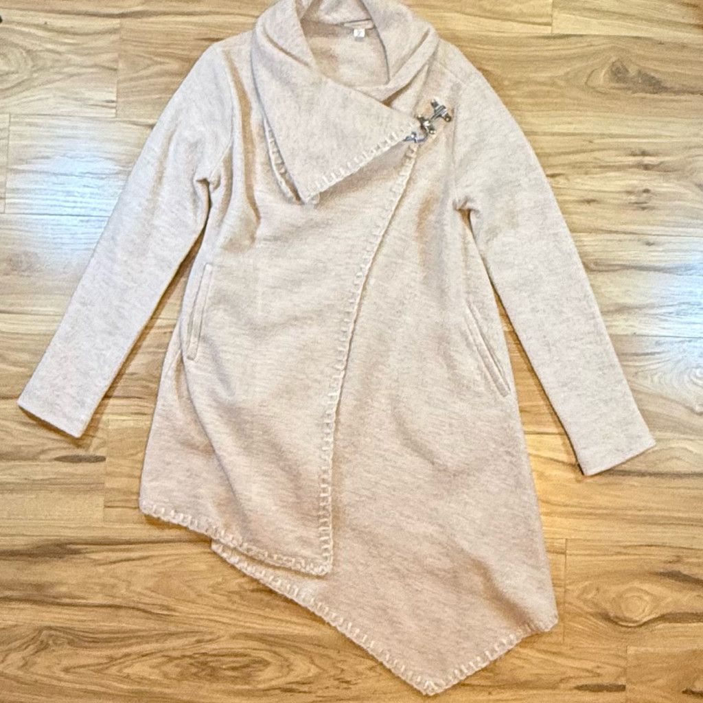 Other Garnet Hill Women’s Small Beige Asym Coat Toggle Size XXS / US 00 / IT 34 - 1 Thumbnail