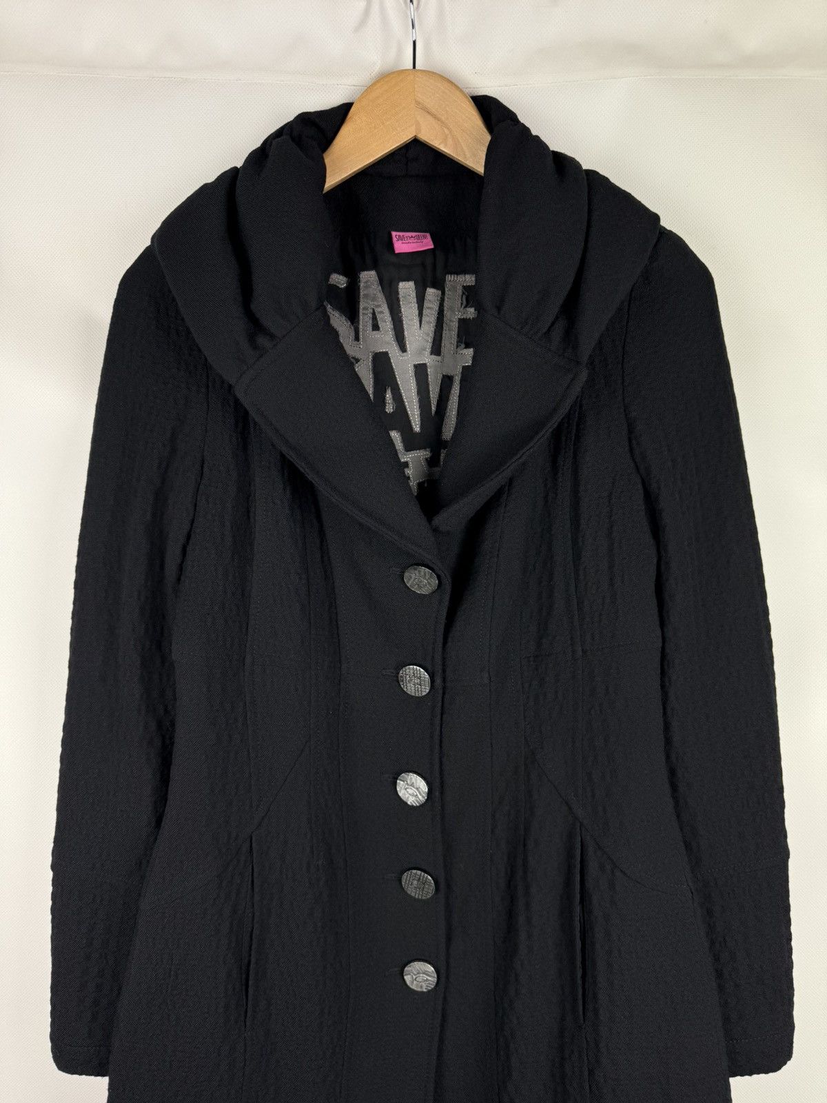 Designer Save The Queen Ladies Wool Blend Long Coat Jacket Size S Size S / US 4 / IT 40 - 4 Thumbnail