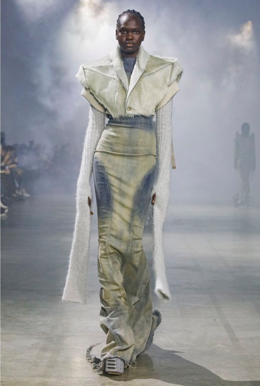 Rick Owens NEW FW22 STROBE RUNWAY SLEEVES ARM WARMERS MOHAIR ALPACA