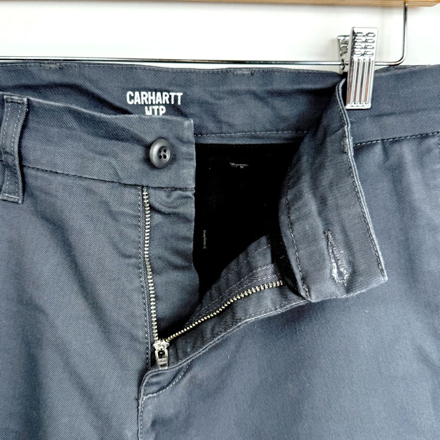 Carhartt Carhartt WIP Sid Pants Mens 31x32 Gray Flat Front Chino Casual Workwear Size US 31 - 4 Thumbnail