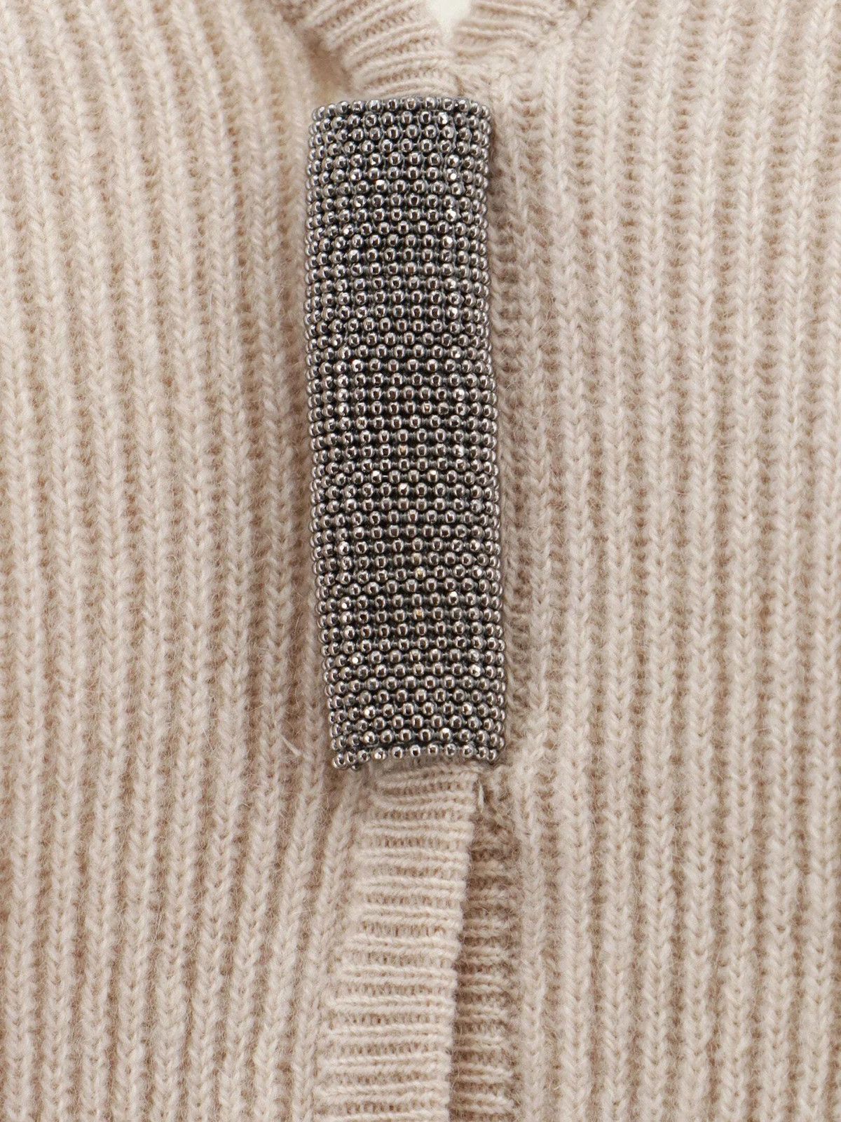 Brunello Cucinelli o1y0825 V-neck Sweater in Beige Size XL / US 12-14 / IT 48-50 - 3 Thumbnail